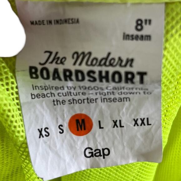 GAP Swim Trunks Neon & Gray Shorts Size Medium - Picture 4 of 6